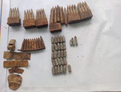 Polsek Jasinga Amankan Puluhan Amunisi Yang di Temukan Warga Jasinga Saat Menggali Tanah