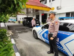 Satgas Kamseltibcarlantas OMB LK Polda Riau Monitoring dan Patroli Lantor KPU dan Bawaslu Riau