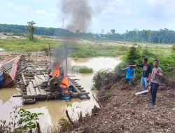 Respon Cepat, Polsek Pangean Tertibkan 5 Unit Rakit PETI di Desa Pulau Deras dan Tanah Bekali 