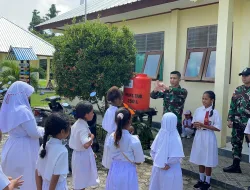 Satgas Yonif 122/TS Menggelar Sosialisasi Kesehatan di Sekolah Dasar Negeri Pitewi
