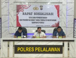 Polres Pelalawan Gelar Rapat Sosialisali Penerbitan STTP Kampanye Pemilu