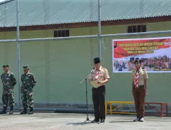 Kasdim 1710/Mimika Pimpin Upacara Pembukaan Perkemahan Sabtu-Minggu (Persami) Pramuka Saka Wira Kartika TA. 2023