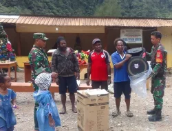 Danramil 1710-04/Tembagapura Berikan Bantuan Sound System Kepada Jemaat Gereja GKII Pison Kp. Kimbeli Distrik Tembagapura