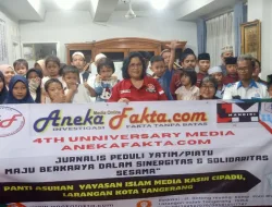 Sambut HUT Ke 4 Media Online Aneka Fakta Gelar Santunan Kepada Puluhan Anak Panti Asuhan