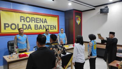 Rekrutmen Proaktif Bintara Polri, Polda Banten Gelar Pakta Integritas dan Pengambilan Sumpah Panitia