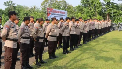 Dalam Rangka Cooling System OMB Lancang Kuning Pemilu 2024, Kapolres Kuansing Pimpin Apel Bhabinkamtibmas 