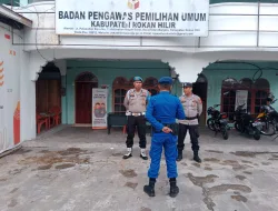 Jaga Sitkamtibmas Kondusif Jelang Pemilu 2024, Polres Rohil Pam Kantor Bawaslu Kabupaten