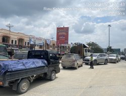 Traffic Light Simpang Langgam Alami Kerusakan, Satlantas Polres Pelalawan Himbau Masyarakat Hati-hati