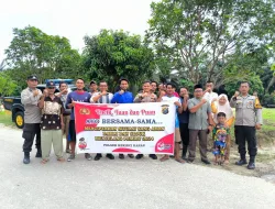 Tanpa Kenal Lelah Polsek Kerinci Kanan Temui Warga Sampaikan Pesan Pemilu Damai