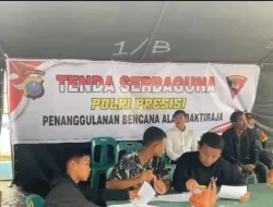 Polda Sumut Dirikan Tenda Serba Guna Bantu Anak-Anak Korban Longsor Humbahas Ujian Semester