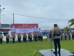 Dalam Rangka Pengamanan Rangkaian Pemilu 2024-2024, Kapolres Pelalawan Pimpin Apel Kesiapsiagaan “Power On Hand”