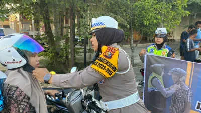 Mengusung Tema Disiplin Berlalu Lintas Cerminan Budaya Bangsa, Satlantas Polres Pelalawan Dukung Program Riau Tertib Berkeselamatan