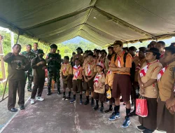 Semangat Siswa-Siswi SLB Negeri Pembina Berkunjung Ke PLBN Skouw Untuk Menambah Wawasan Kebangsaan