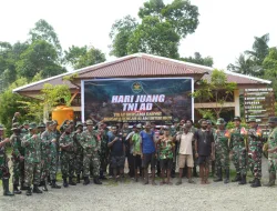 Kodim 1710/Mimika Bersama Masyarakat Kampung Mandiri Jaya Lakukan Penanaman Pohon Dalam Menyambut Hari Juang TNI AD