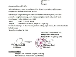 Pengurus Da’i Kamtibmas Polres Metro Tangerang Kota Gelar Rapat Konsolidasi Kepengurusan Di Restro Bambu Oju Neglasari