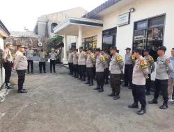 Kapolsek Citeureup Pejabat Baru Ambil Apel Perdana Bersama Personil Polsek Citeureup