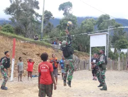 Jumat Sehat Ala Tri Dharma, Main Voli Bersama Warga Kampung Bazemba