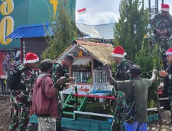 Kreatifitas Satgas 330 Tri Dharma Sambut Natal, Ajak Warga Intan Jaya Hias Pohon dan Rumah Natal