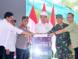 Panglima TNI Mendampingi Presiden RI Groundbreaking Kodim IKN