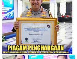 Prestasi Memukau Kapolres Sukabumi, AKBP Maruly Pardede Raih Penghargaan Tertinggi dari Ombudsman Republik Indonesia