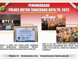 Sejumlah Penghargaan Diraih Polres Metro Tangerang Kota di 2023, Ini Daftarnya
