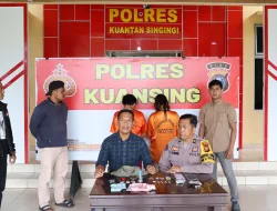 Tim Mata Elang Satresnarkoba Polres Kuansing Tangkap 2 Pelaku Penyalahgunaan Narkotika Jenis Sabu