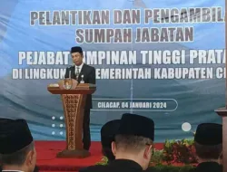 Pj. Bupati Cilacap Lantik 8 Pejabat Pimpinan Tinggi Pratama