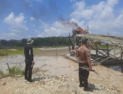Tiga Unit Rakit PETI Kembali Dimusnahkan Polsek Kuantan Hilir