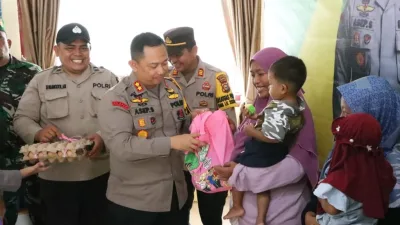 Laksanakan Cooling System dan Peduli Anak Stunting, AKBP Asep Sujarwadi Bersinergi dengan Dandim 0322 Siak Jadi Orang Tua Asuh