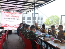Dalam Rangka Pengamanan Pemilu Tahun 2024, Polres Dumai Gelar Coffee Morning TNI- Polri