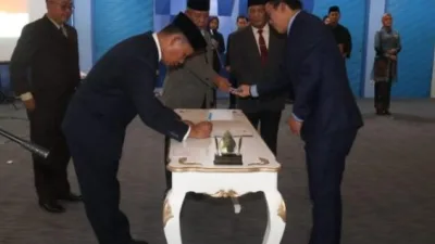 PeLantikan Dirut PDAM Tirta Kahuripan dilaksanakan di Aula Kantor Pusat Perumda Kahuripan, Kabupaten Bogor