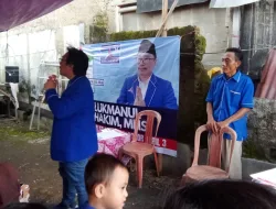 Lukmanul Hakim, MLIS. Caleg DPRD Dapil 3 dari Partai Demokrat Menyapa Warga Haminte Kabupaten Bogor