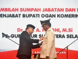 Pj Ketua TP PKK Sumsel Tyas Fatoni Lantik Sukmawati Asmar Wijaya sebagai Pj Ketua TP PKK Kabupaten OKI