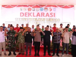 Melalui Deklarasi Tertib Berlalu Lintas, Polres Pelalawan Komitmen Sukseskan Pemilu Damai Berkeselamatan 2024