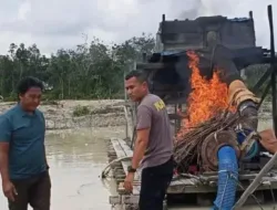 Respon Cepat Polsek Benai Musnahkan 2 Unit Rakit PETI di Desa Gunung Kesiangan