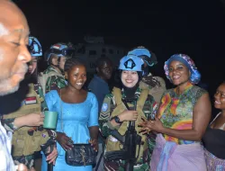Cegah Kekerasan Terhadap Wanita Dan Anak Afrika, Female Peacekeepers Indo RDB Laksanakan Night Vehicle Patrol