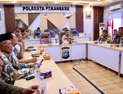 Polresta Pekanbaru Melaksanakan Rapat Koordinasi Lintas Sektoral Ops Keselamatan Lancang Kuning 2024