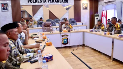 Polresta Pekanbaru Melaksanakan Rapat Koordinasi Lintas Sektoral Ops Keselamatan Lancang Kuning 2024