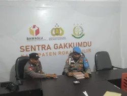 Pemilu Semakin Dekat, Polres Rohil Perketat Pam Ruangan Kantor Bawaslu