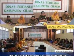 Dinas Pertanian dan Tim KP3 Kabupaten Cilacap Mengsosialisasikan  Pupuk Bersubsidi tahun 2024