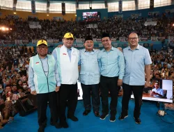 Dampingi Prabowo Sapa Warga Sulsel, Airlangga: Hanya Prabowo Yang Lanjutkan Program Jokowi