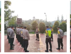 Apel Pengecekan Personil Pengamanan TPS Wilayah Hukum Megamendung