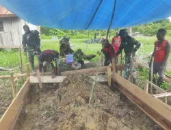 Satgas TMMD Ke-119 Kodim 1715/Yahukimo Buatkan MCK Untuk Masyarakat Kali Biru