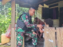 Personel Pos Wambes Yonif 122/TS Laksanakan Pendekatan Teritorial Dengan Masyarakat Binaan