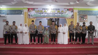 Polres Kampar Gelar Peringatan Isra Mi’raj Nabi Besar Muhammad SAW 1445 H di Masjid Al Ikhlas