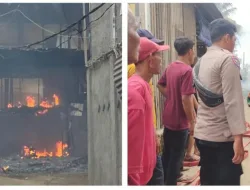 Adanya Kebakaran Wilayah Kemang Polsek Kemang Bersama Damkar dan Masyarakat Bersatu Padamkan Api