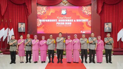 Kapolda Riau Pimpin Sertijab Dir Binmas dan Pamobvit Serta Pengukuhan Dir Tahti