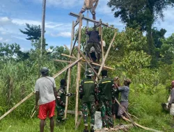 Satgas TMMD Ke-119 Kodim 1715/Yahukimo Bangun Sumur Bor di Kampung Kali Biru Dekai