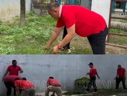 Kalapas Binjai Theo Adrianus Pimpin Langsung Gotong Royong Kebersihan Lingkungan Lapas