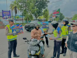 Hari Kedua Operasi Keselamatan LK 2024, Polantas Polda Riau Gelar Kampanye Keselamatan Tertib Berlalu Lintas